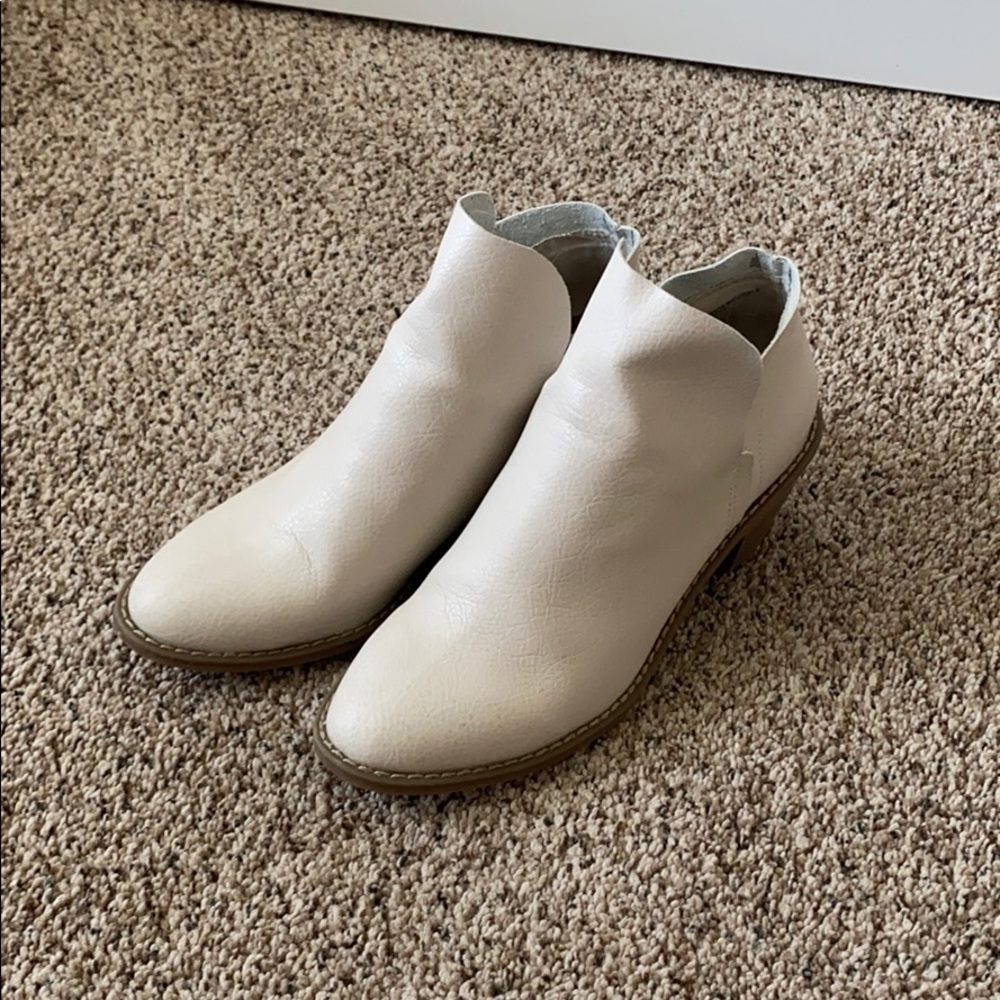 White Leather Booties